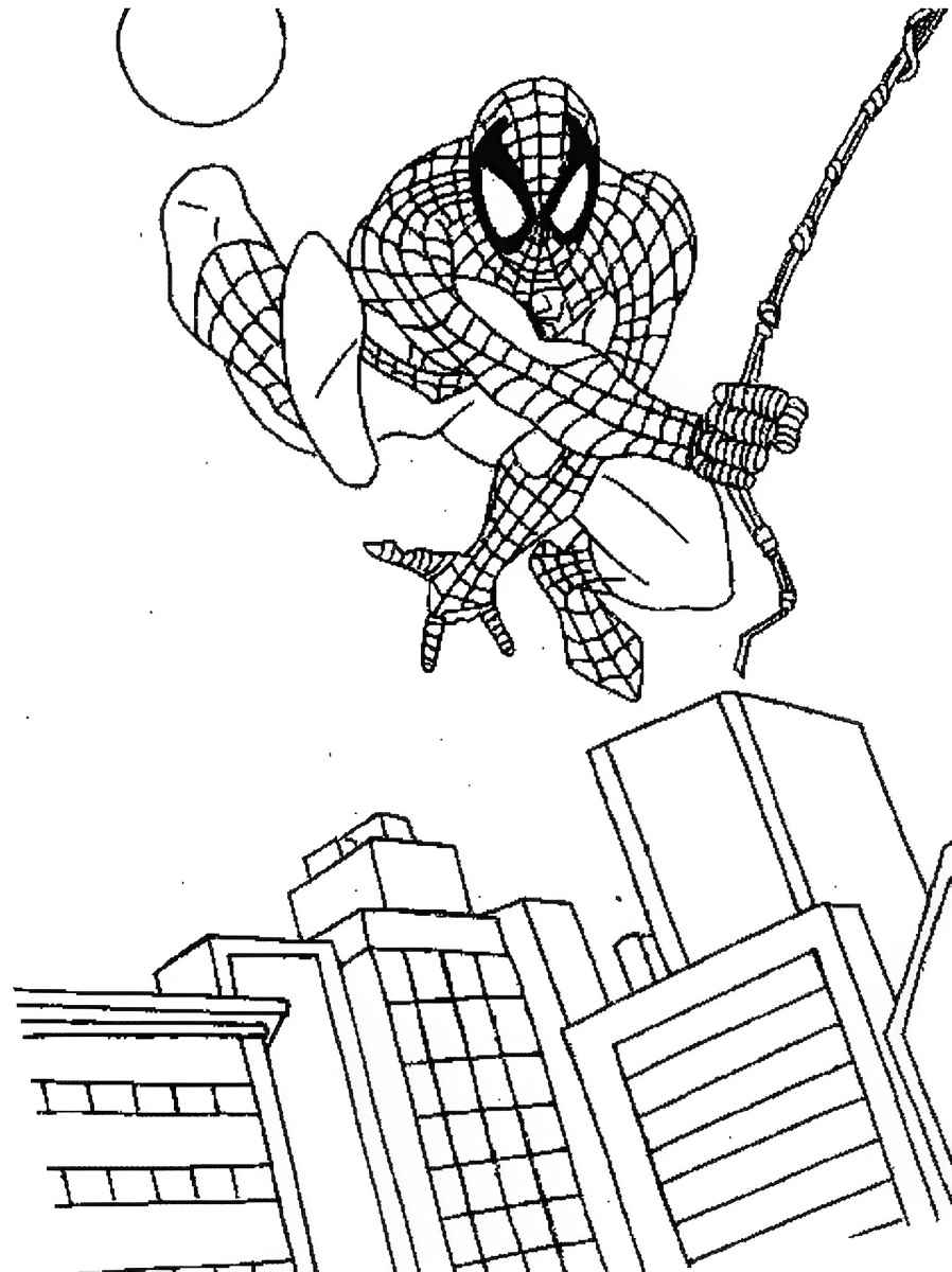 Spider-Man coloring page for kids.