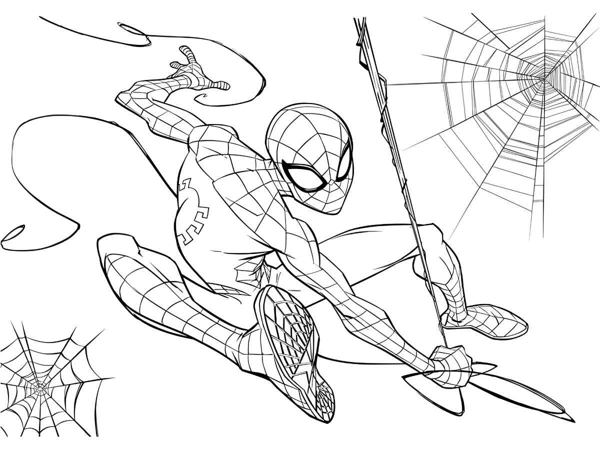 Spider-Man coloring page for kids.