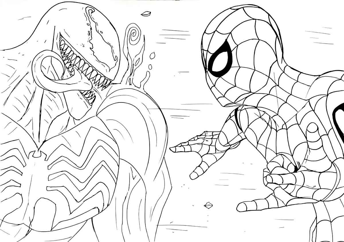 Spider-Man coloring page for kids.