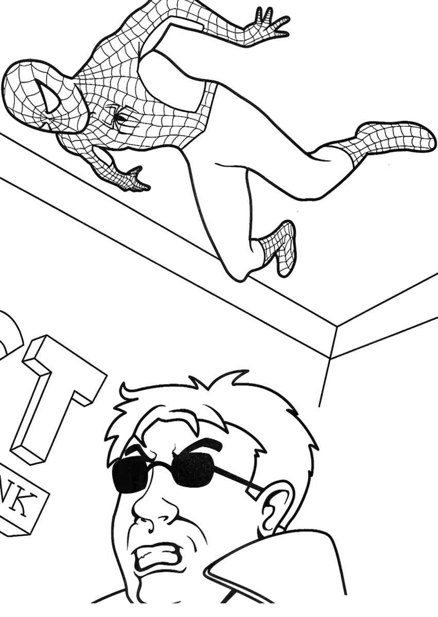 Spider-Man coloring page for kids.