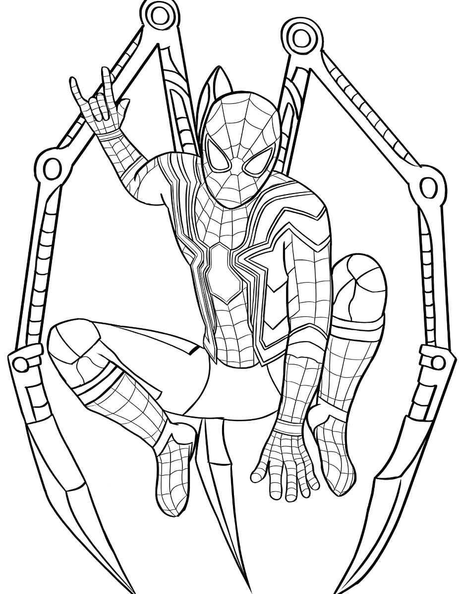 Spider-Man coloring page for kids.