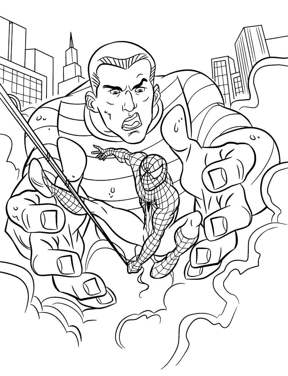 Spider-Man coloring page for kids.