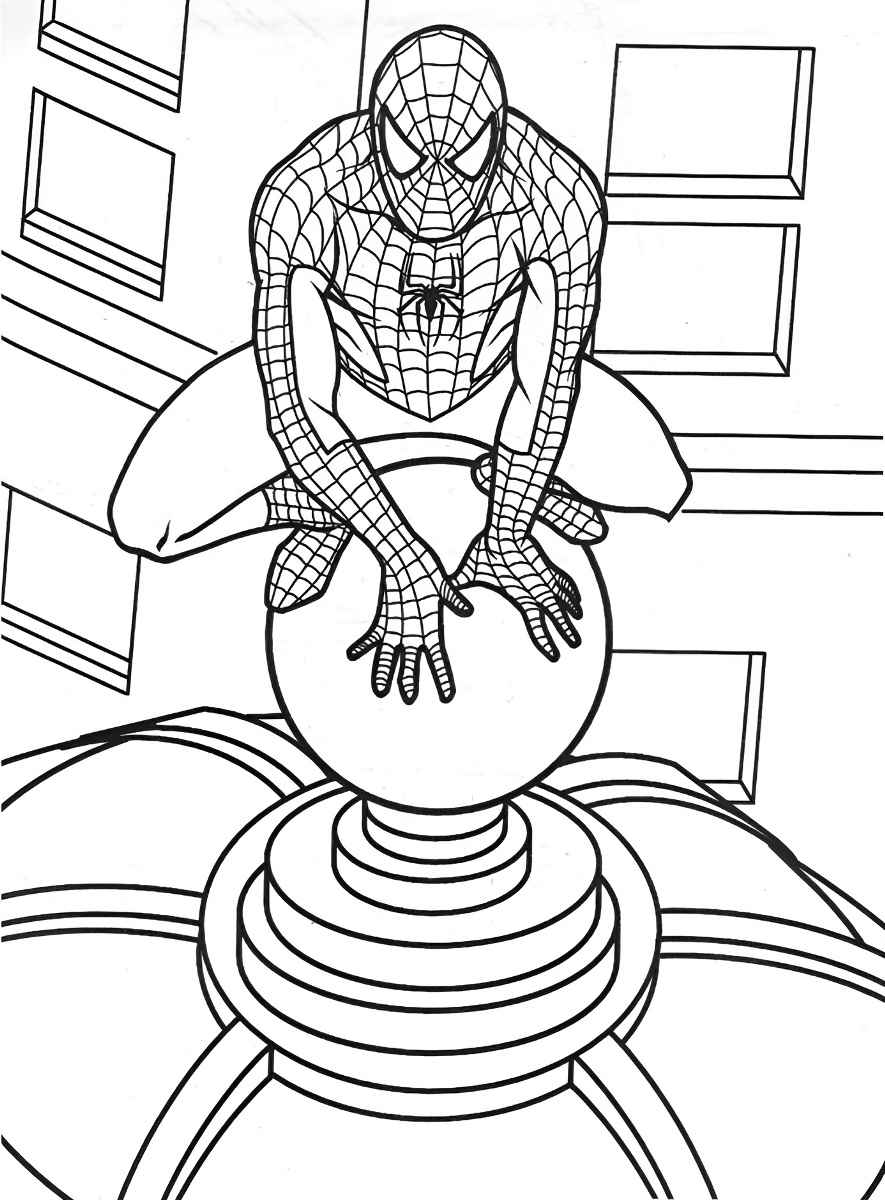 Spider-Man coloring page for kids.