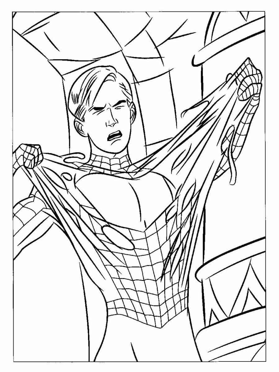 Spider-Man coloring page without mask.