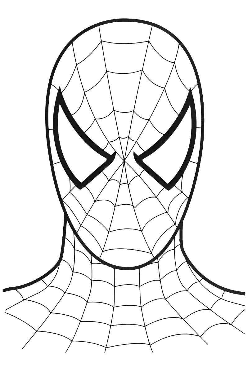 Spider-Man mask coloring page.