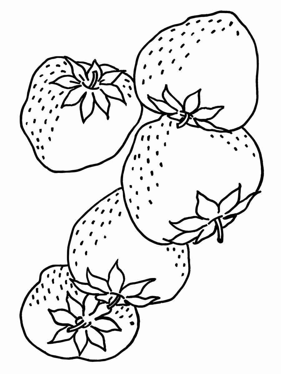 strawberry coloring page 2