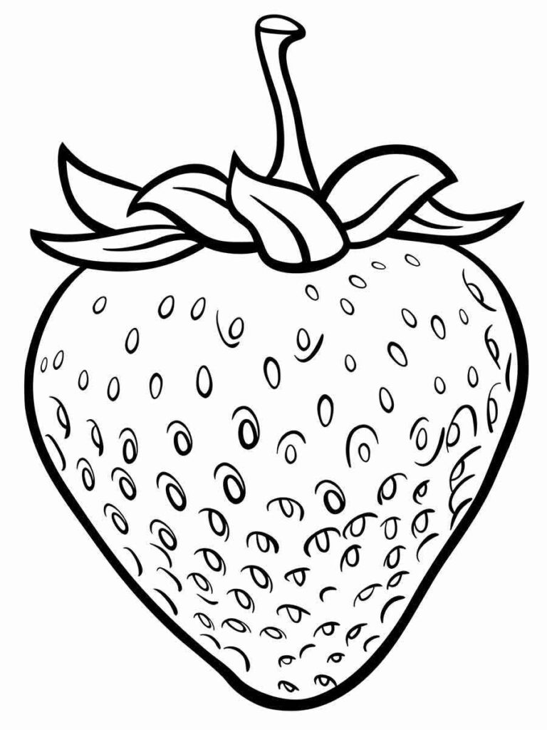 strawberry coloring page 3