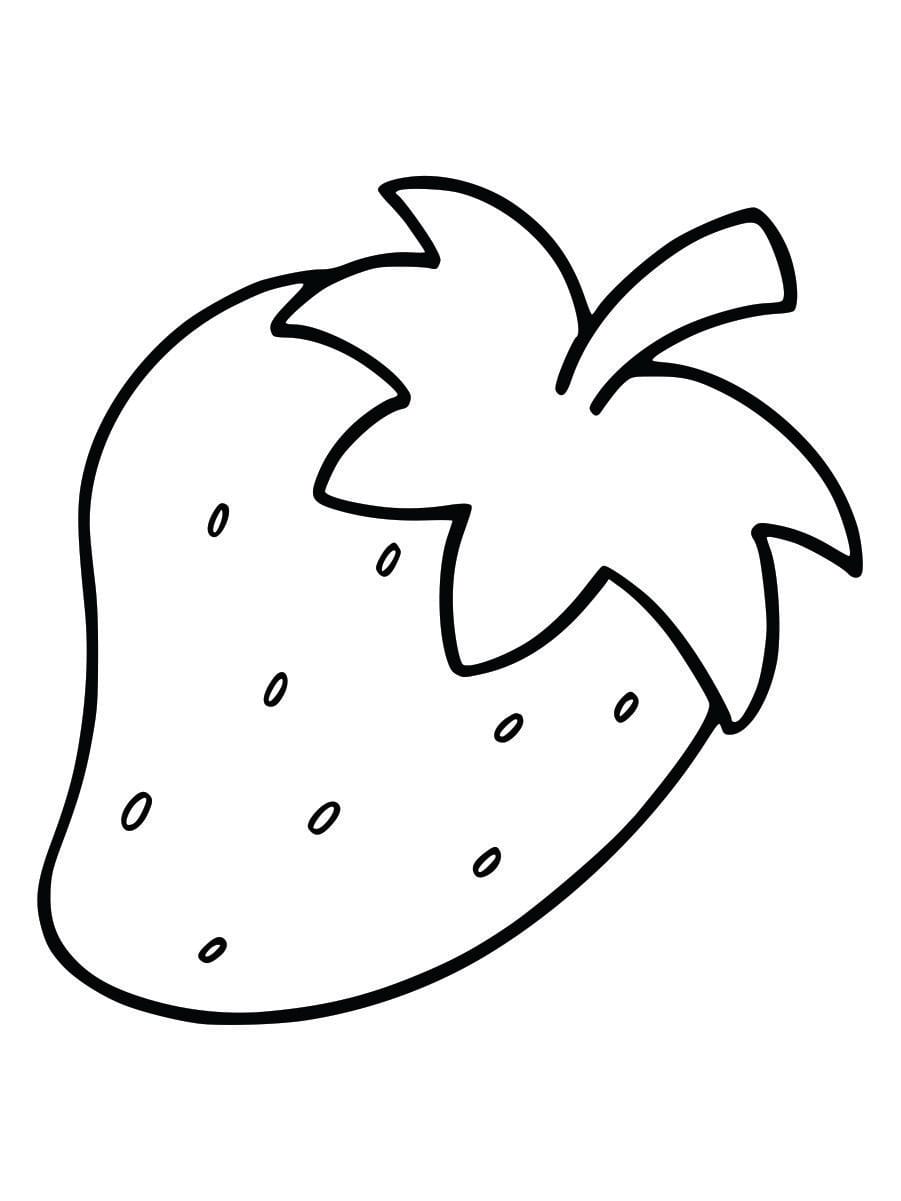 Coloring page of a strawberry for kids