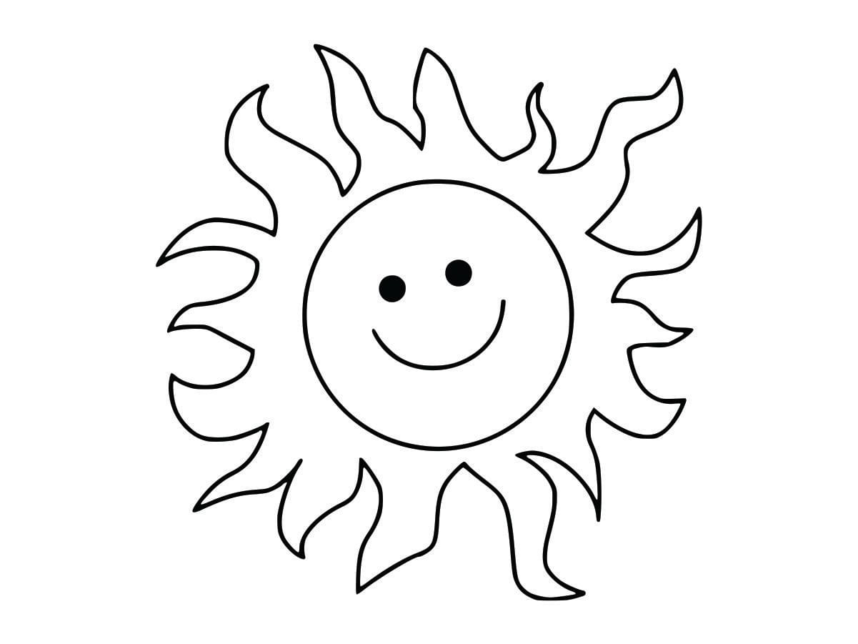 Coloring page of the sun for kids