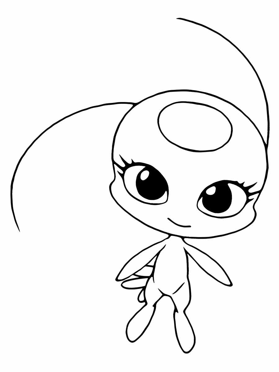 Coloring page of Tikki, the Kwami.