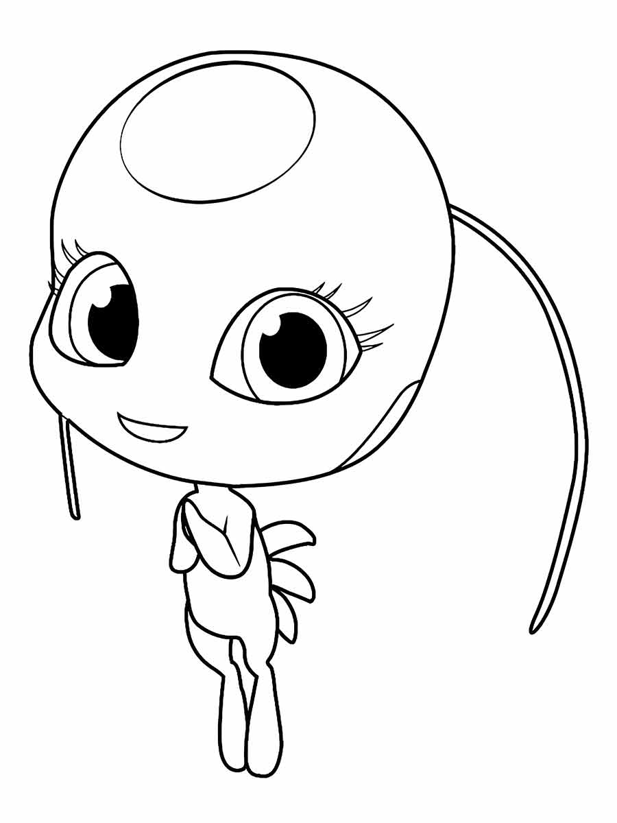 Coloring page of Tikki, the Kwami.