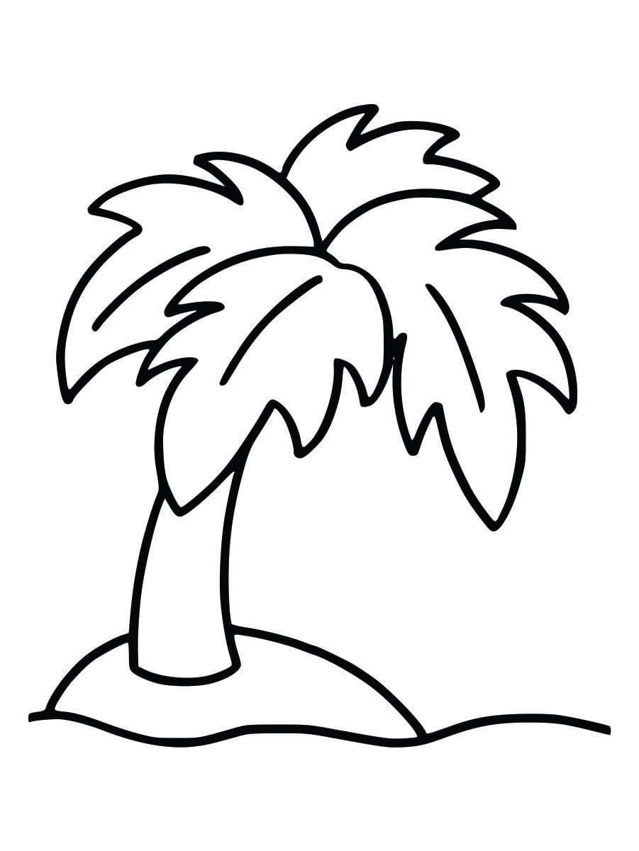 Coloring page of a tree for kids