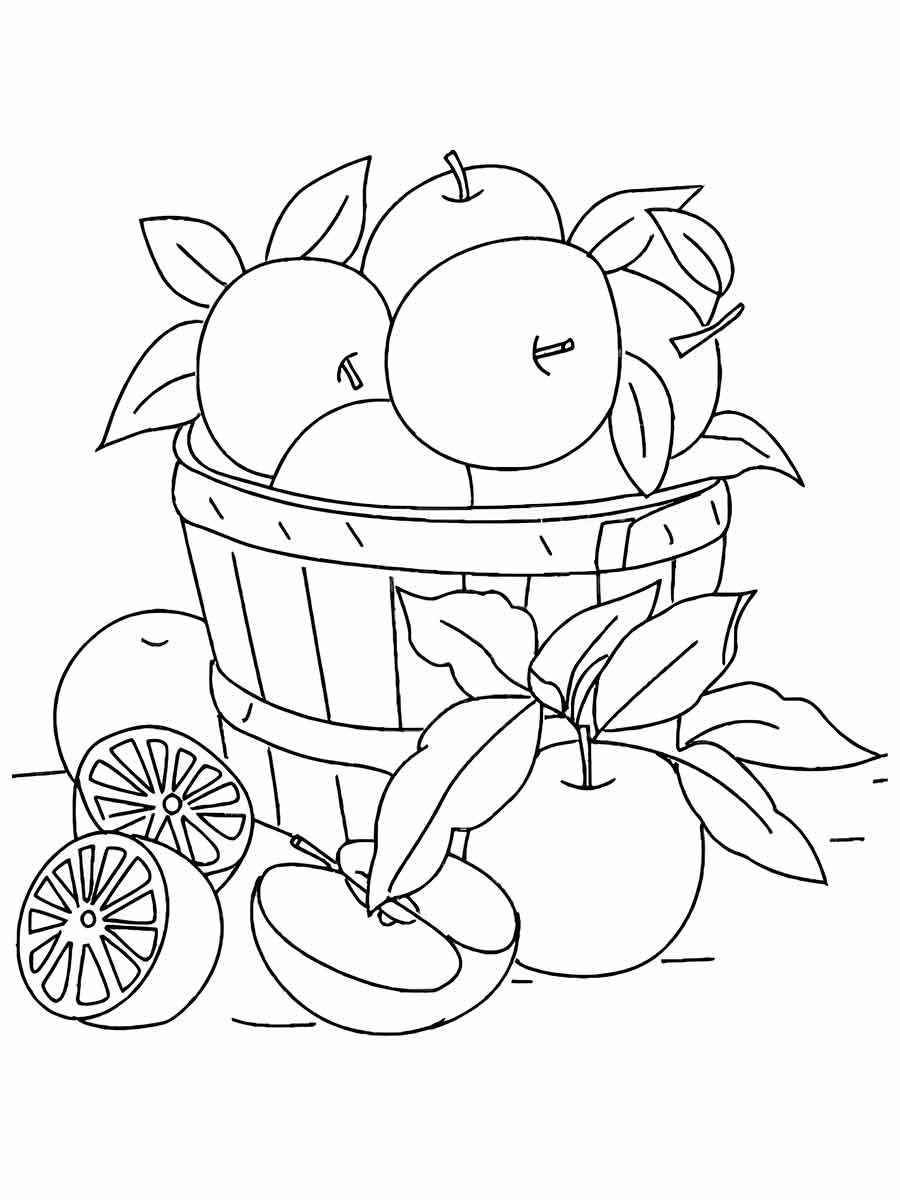 tropical fruits coloring page