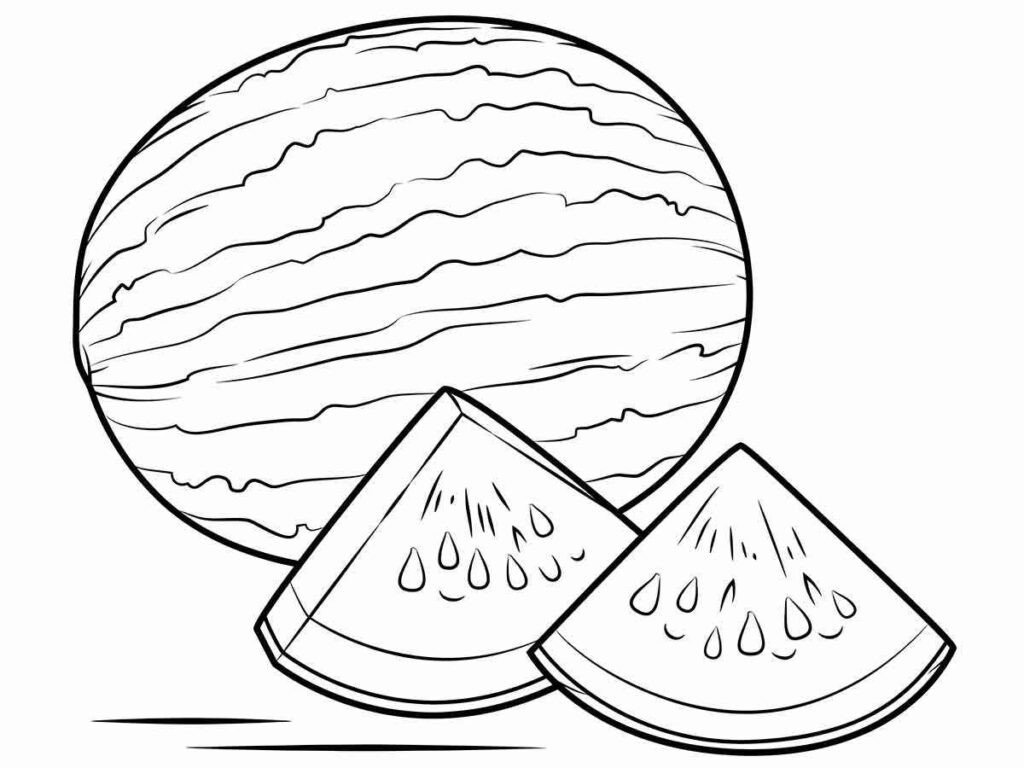 watermelon coloring page